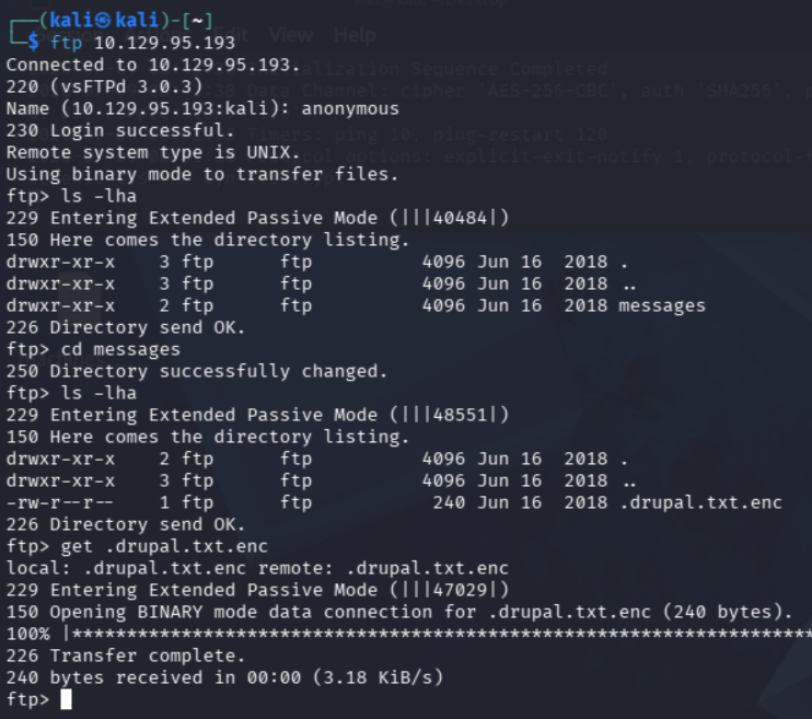 Conexión FTP anónima